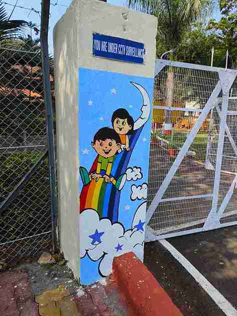 Wall painting of a scenic landscape